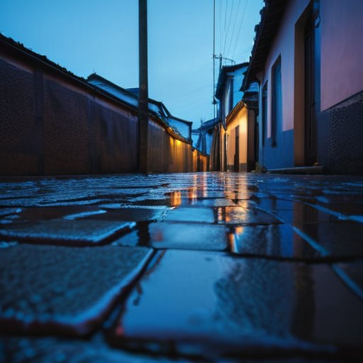 Blue Hour cinematic cityscape with cool tones