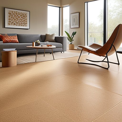 Cork flooring for acoustic insulation, silent steps